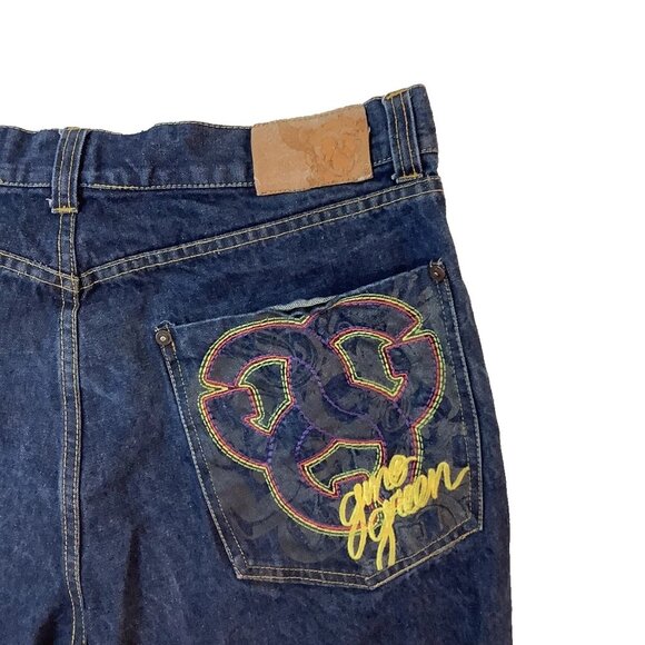 Gino Green Global Straight Leg Button-Fly Denim Jeans Blue Mens Size 38 - Picture 5 of 13